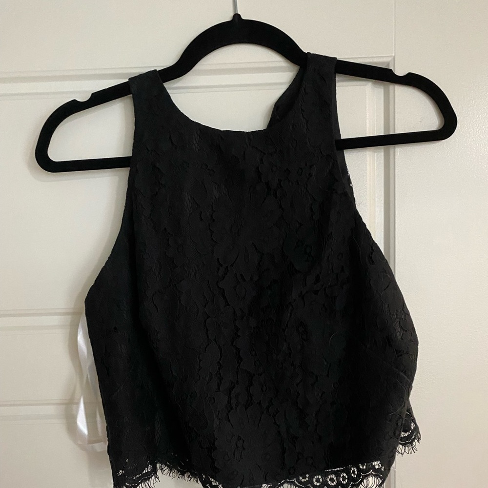 NWT REVELRY Aubrey lace top | color: black, size: small